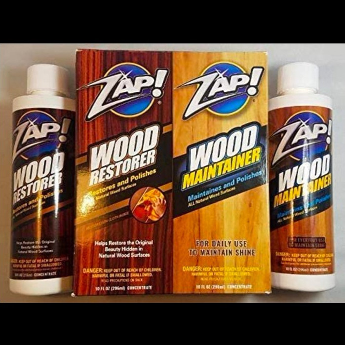 ZAP! Wood Restorer Brown 10 fl oz 2-Pack Liquid, Transparent Shine, Cloth
