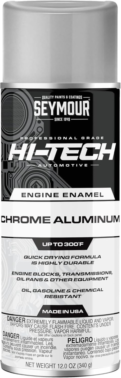 EN-4 Hi-Tech Engine Spray Paint – Chrome Aluminum, 12 Oz – Heat Resistant