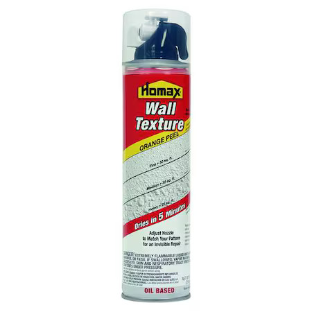 Homax 4050 Wall Textured Spray Patch, White, Orange Peel, Solvent, 10 Oz