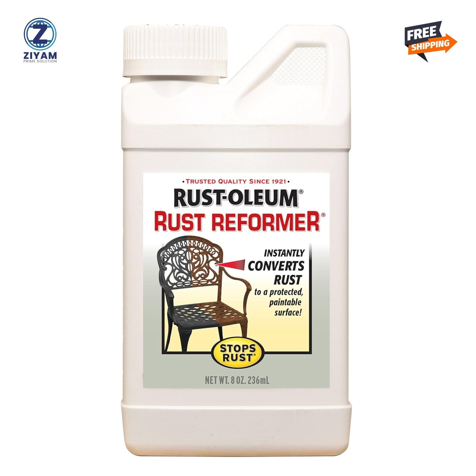 Rust-Oleum 7830730 Rust Reformer Stops Rust 8oz Black Converter Spray