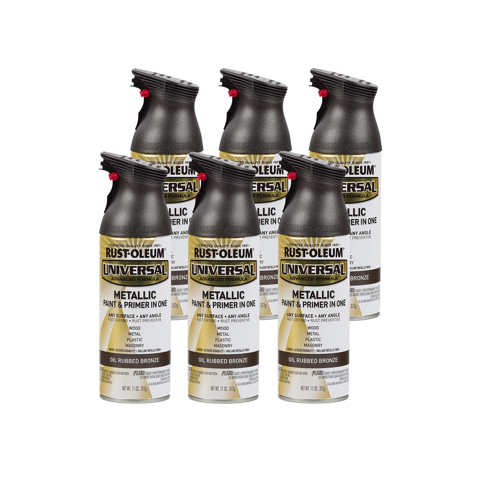 Rust-oleum Universal Paint And Primer Oil Rubbed Bronze 11Oz Pack Of 6