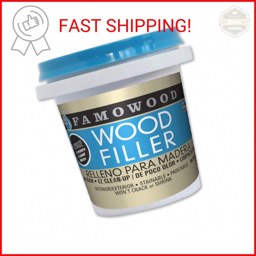 FamoWood 40042126 Latex Wood Filler – 1/4 Pint, Natural