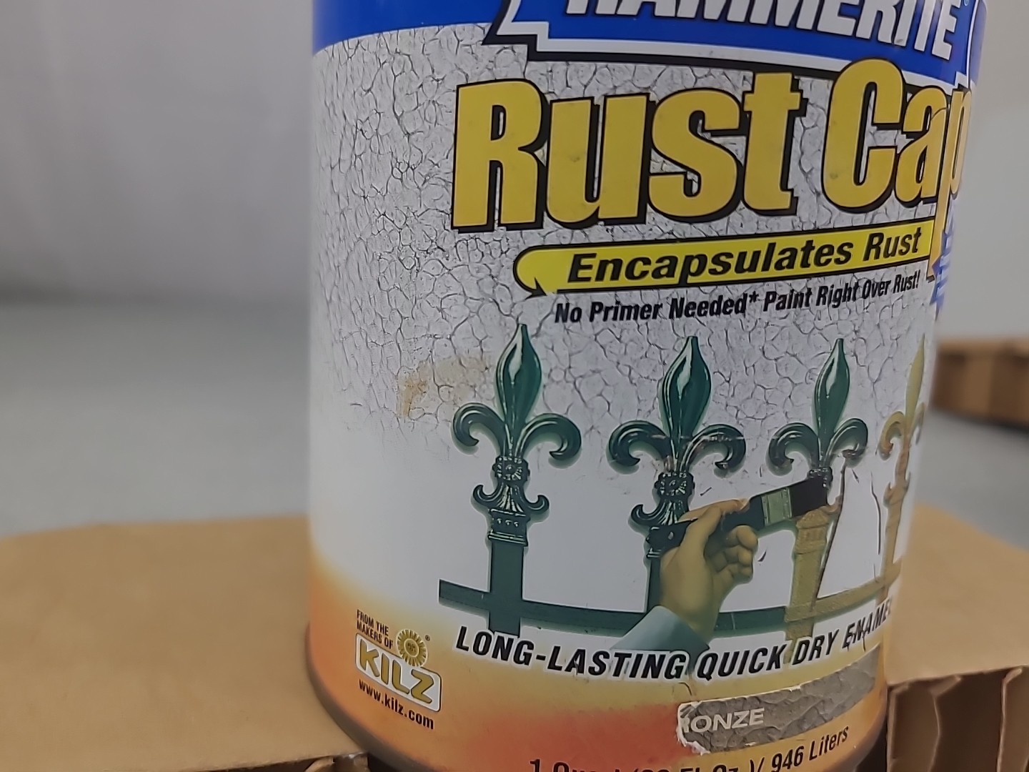 1x READ Hammerite Rust Cap Hammered Finish Bronze 1 Quart KILZ