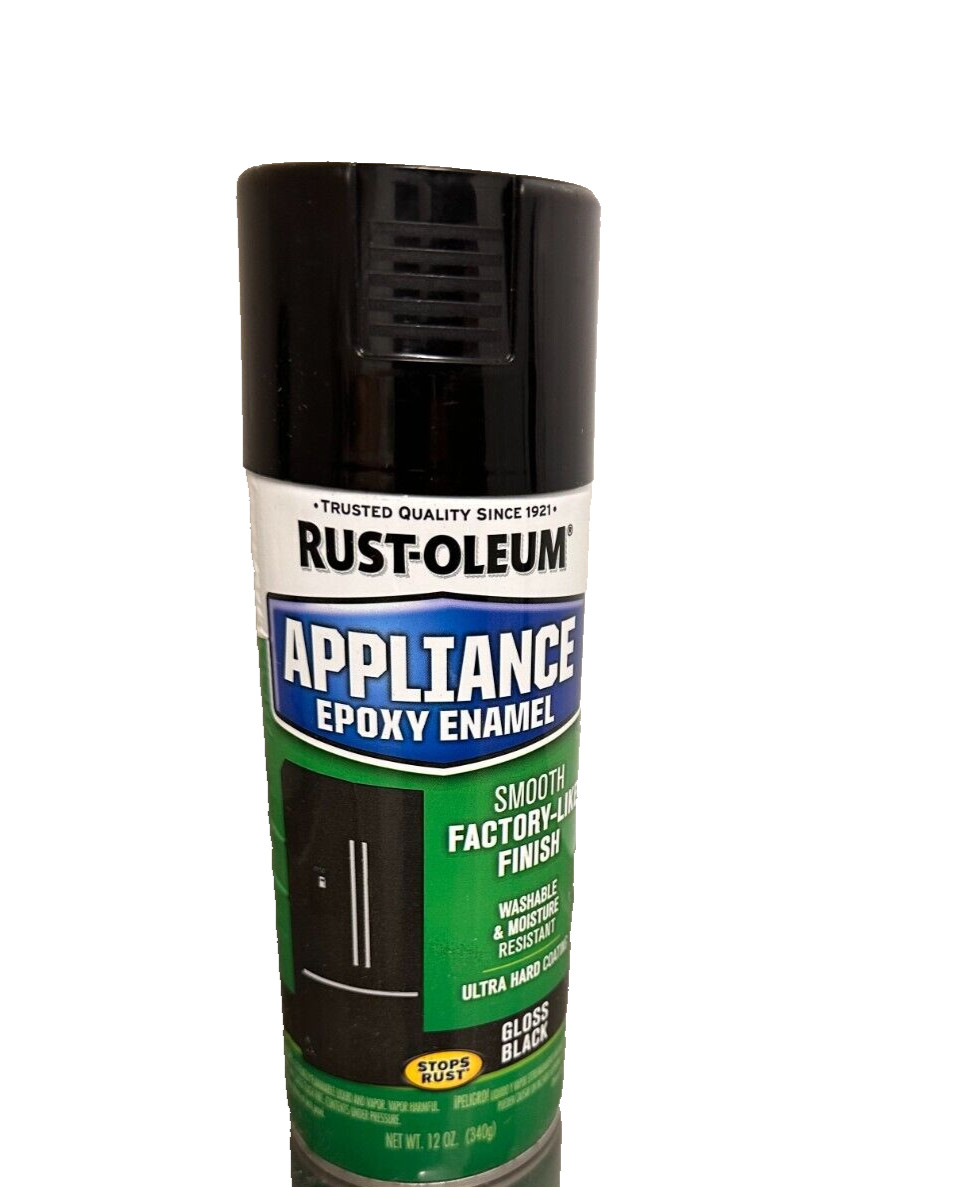 Black, Rust-Oleum Specialty Gloss Appliance Epoxy Spray Paint, 12 oz NEW