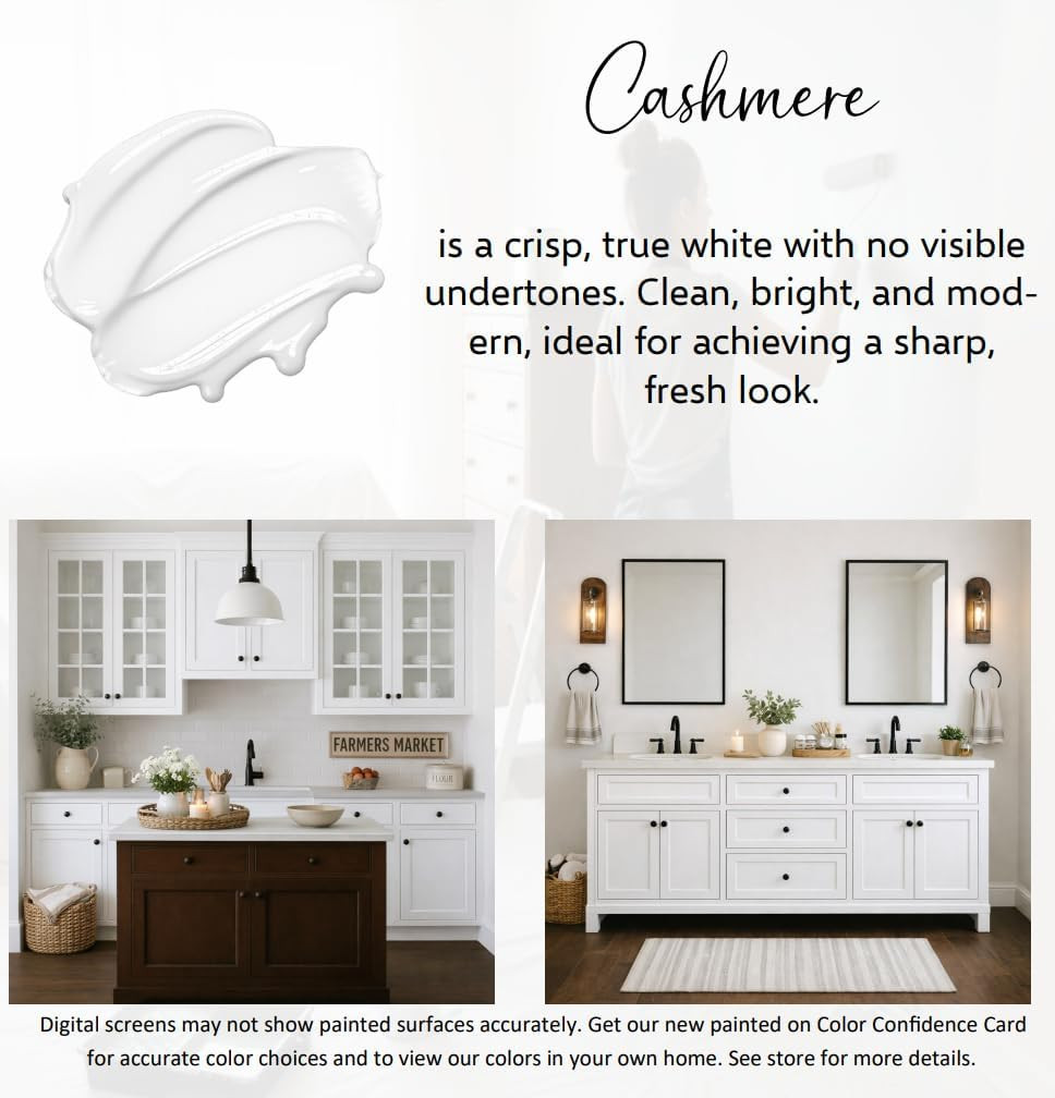 ALL-IN-ONE Paint by Heirloom Traditions, Cashmere (True White), Quart – Durable