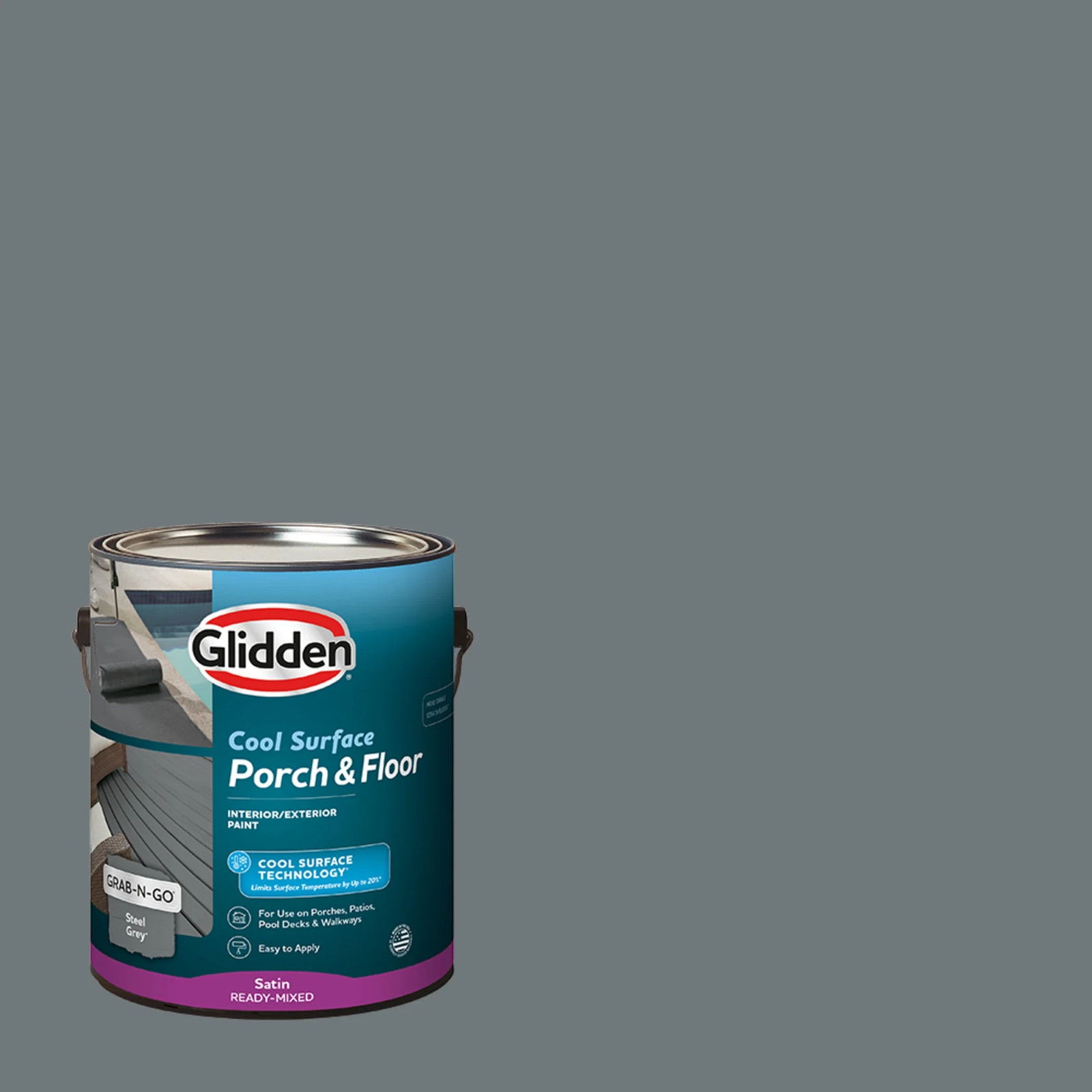 Porch and Floor with Cool Surface Technology Satin Interior/Exterior Paint, Stee
