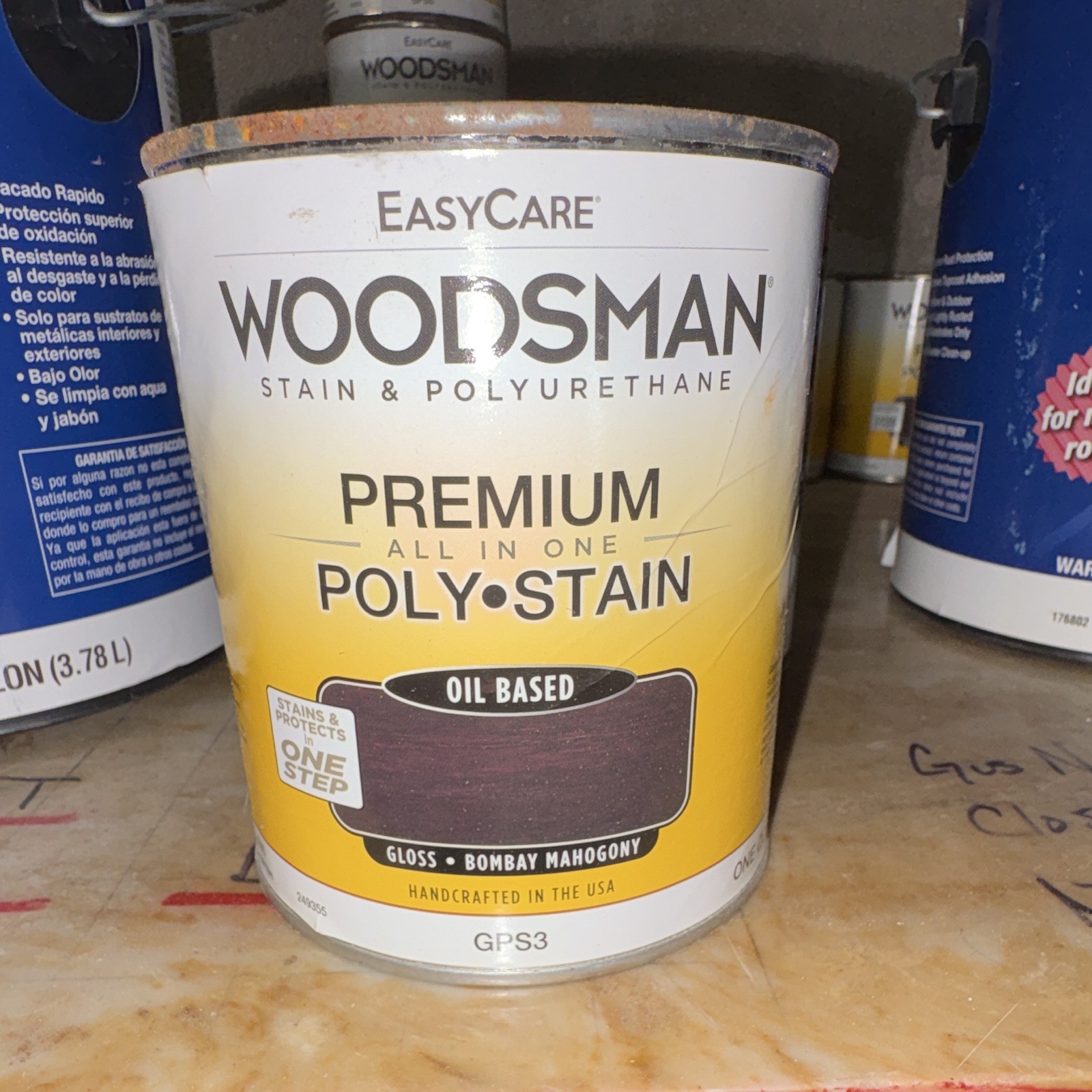 EasyCare Woodsman All-in-One Poly-Stain Bombay Mahogany Gloss 1 Qt Oil GPS3