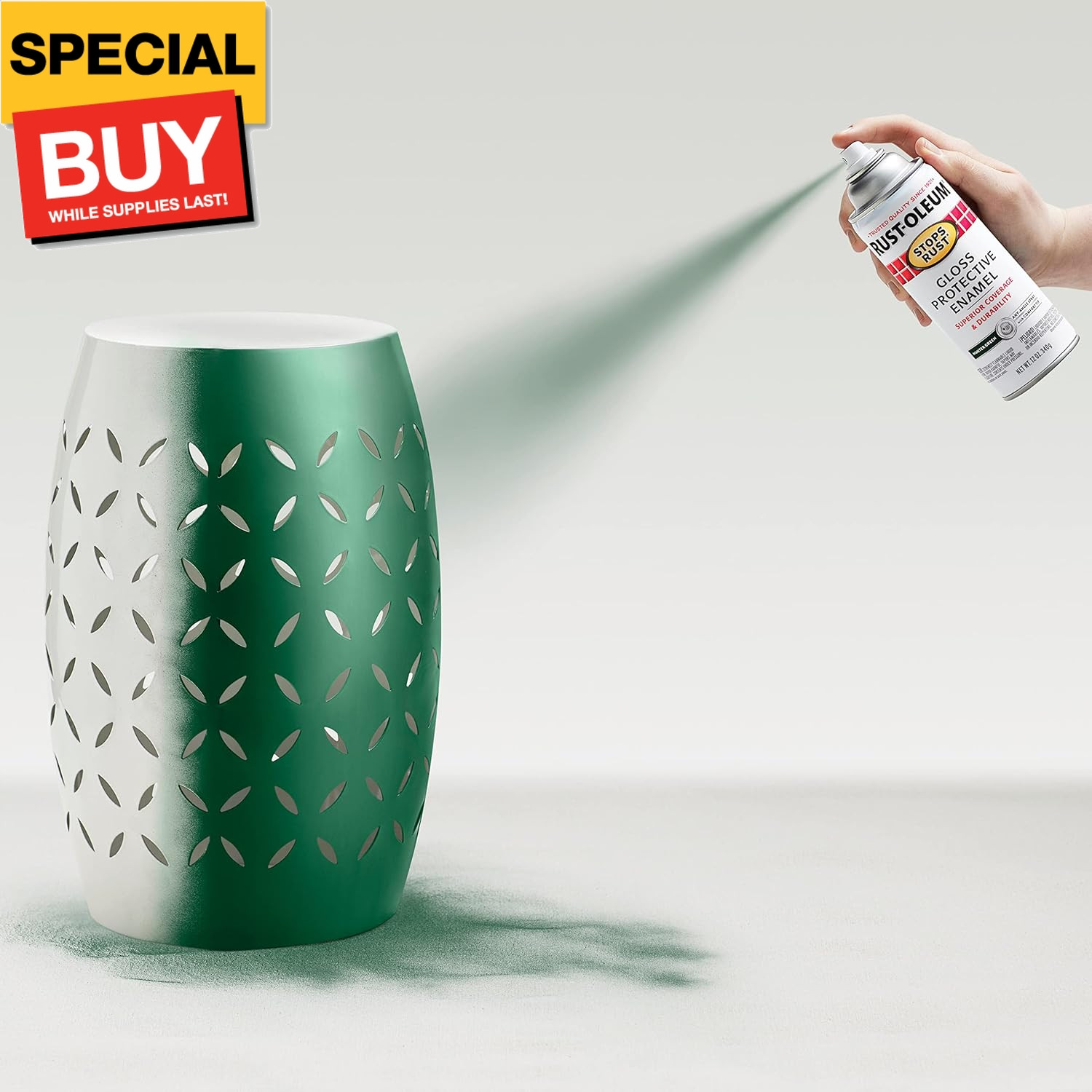 7738830 Stops Rust Spray Paint, 12 oz, Gloss Hunter Green