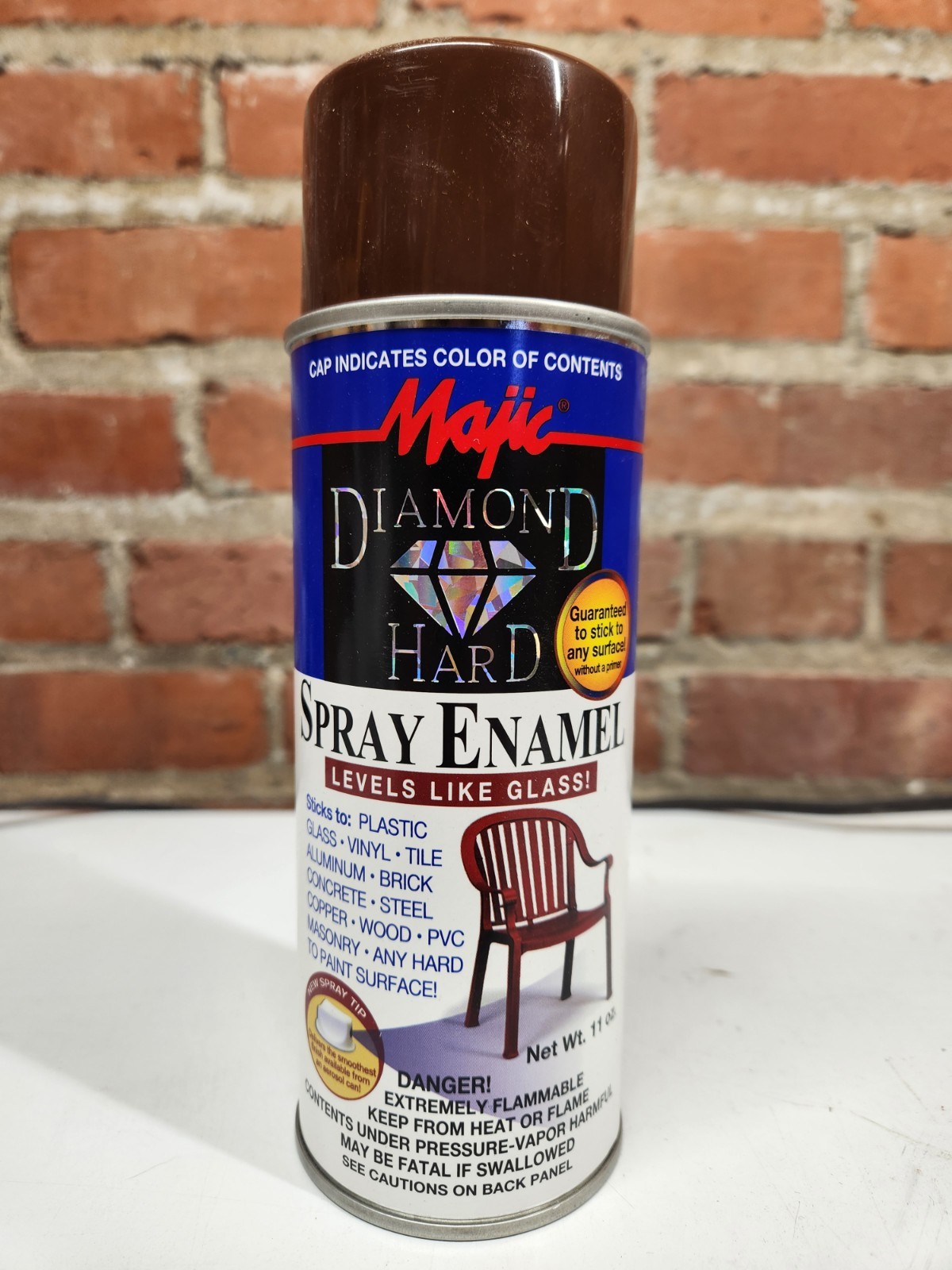 Majic 8-21502-8 Diamond Hard 11 oz Can of Dark Brown Spray Enamel Paint