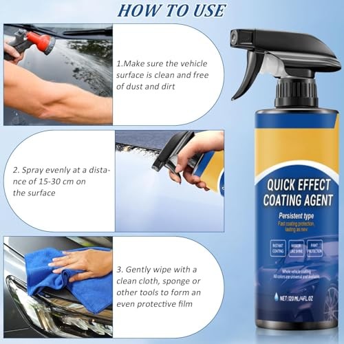 2 PCS Car Coating Spray, Quick-Acting Nano Coating Agent, Waterless Wash