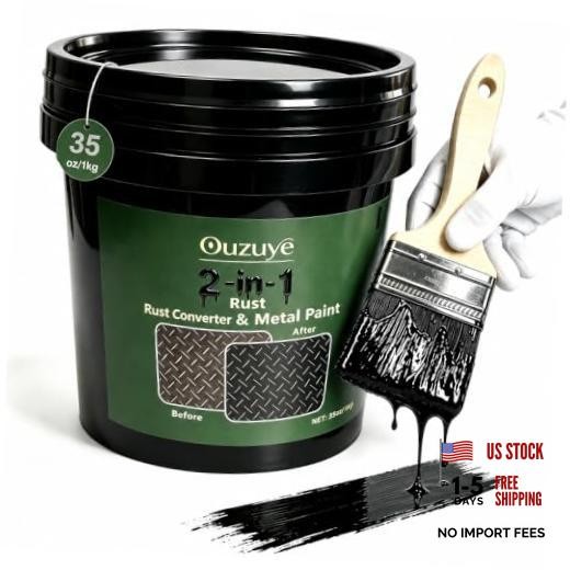 2 in 1 Rust Converter for Metal, 35OZ Rust Reformer, Heat Resistant Rust Black