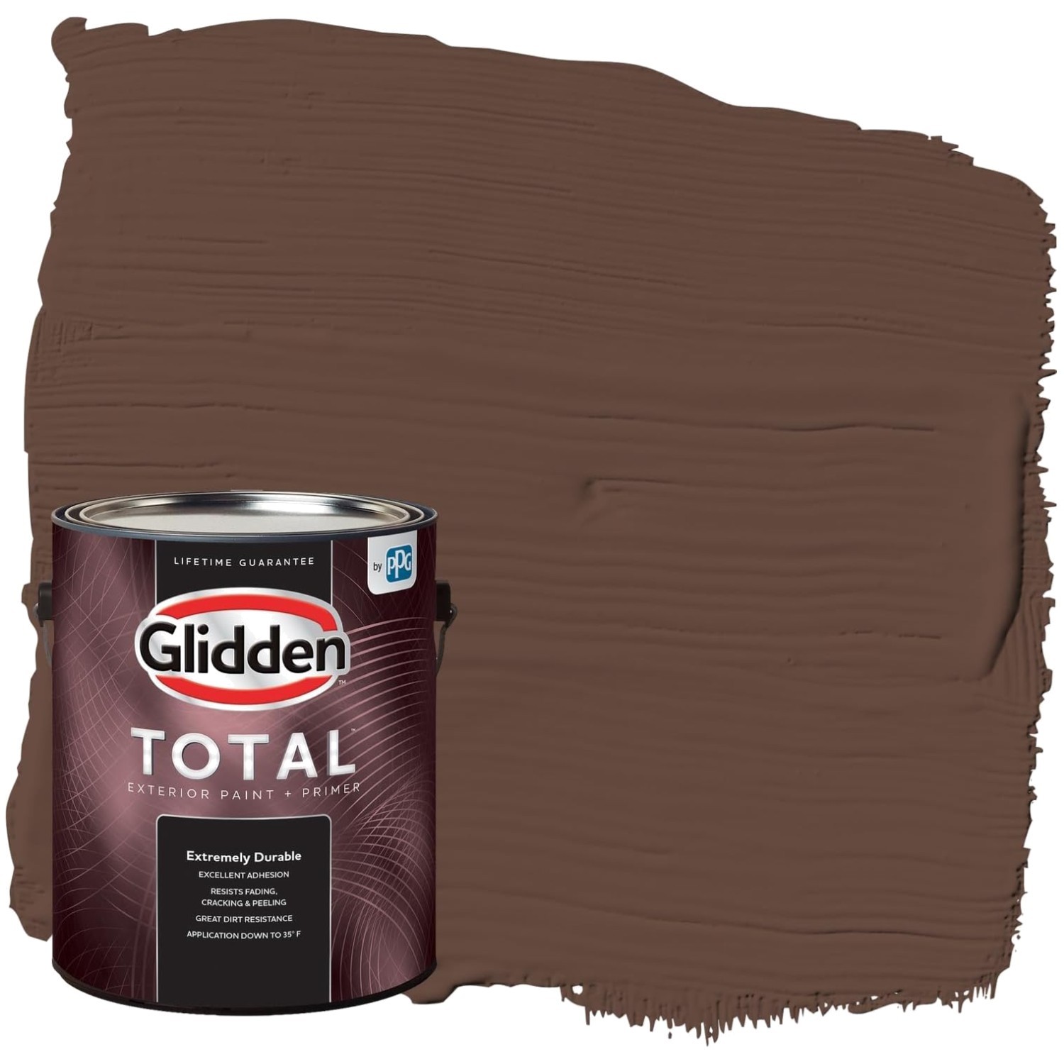 Weather-Resistant Exterior Paint – Fudge Brown Satin – 1 Gal