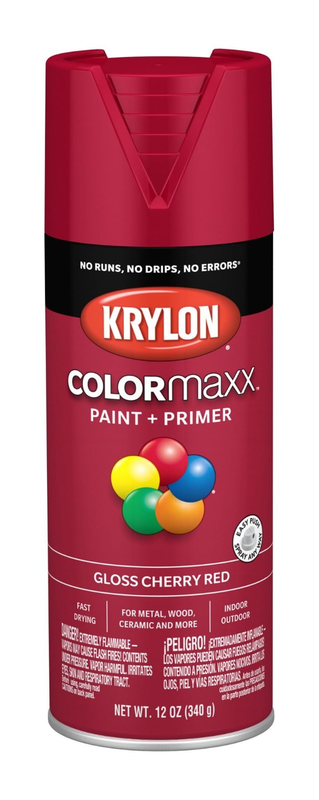 Gloss Cherry Red Spray Paint – 12 Oz ColorMaxx, Fast-Drying, Smooth Finish