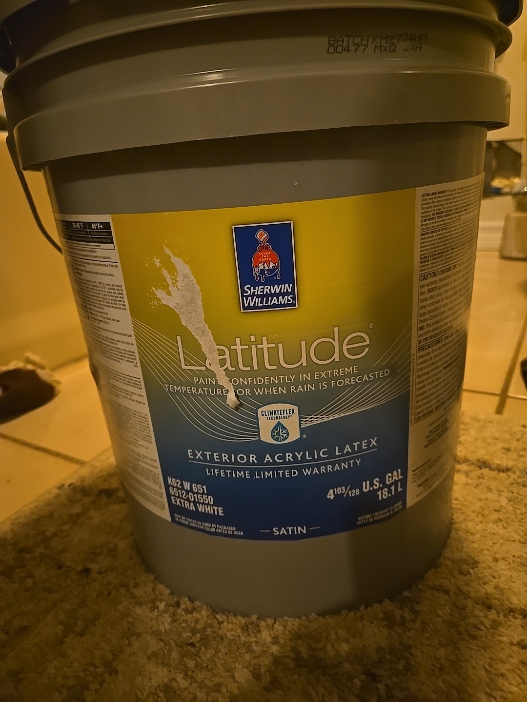 5 Gallon Sherwin WIlliams Latitude Exterior Acrylic Latex Satin Custom Beige New