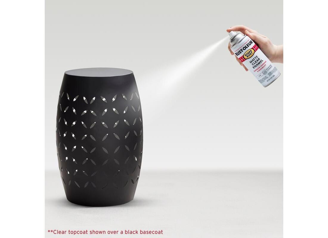 STOPS RUST Enamel Spray Paint, Matte, Clear, 12 oz, Aerosol Can