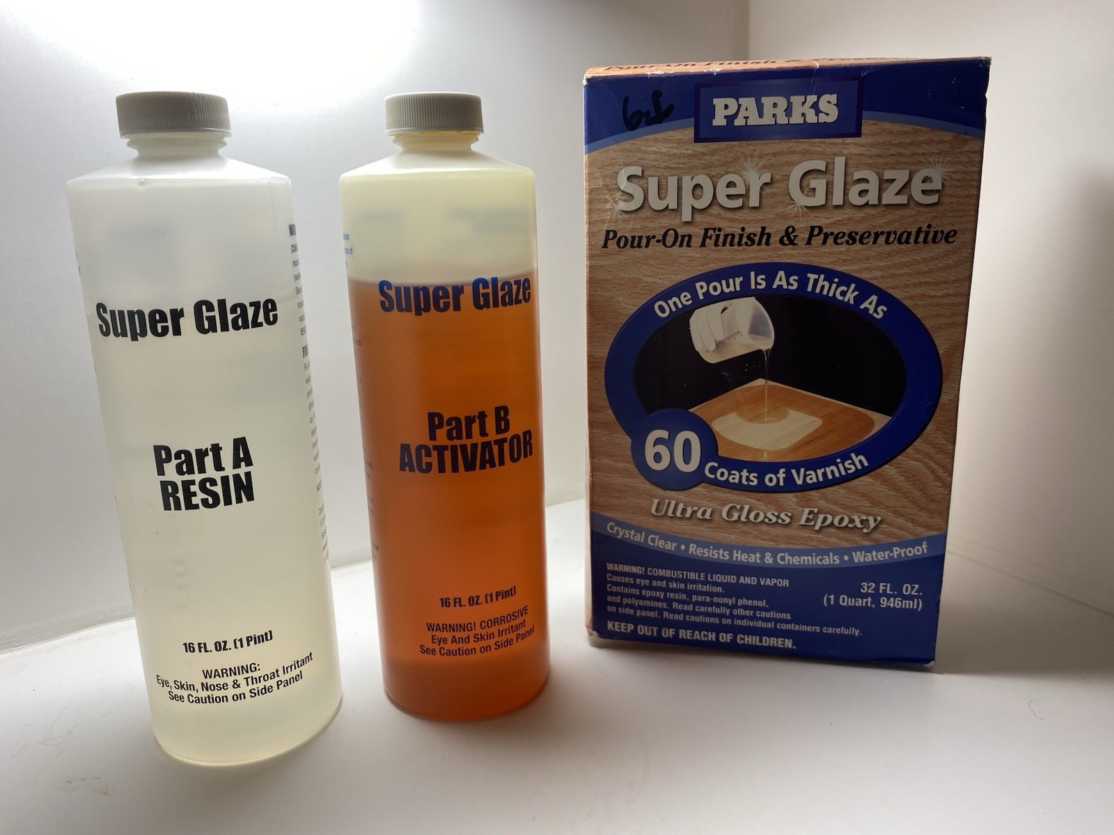 Parks 241352 Super Glaze Pour-On Finish & Preservative Crystal Clear Ultra Gloss