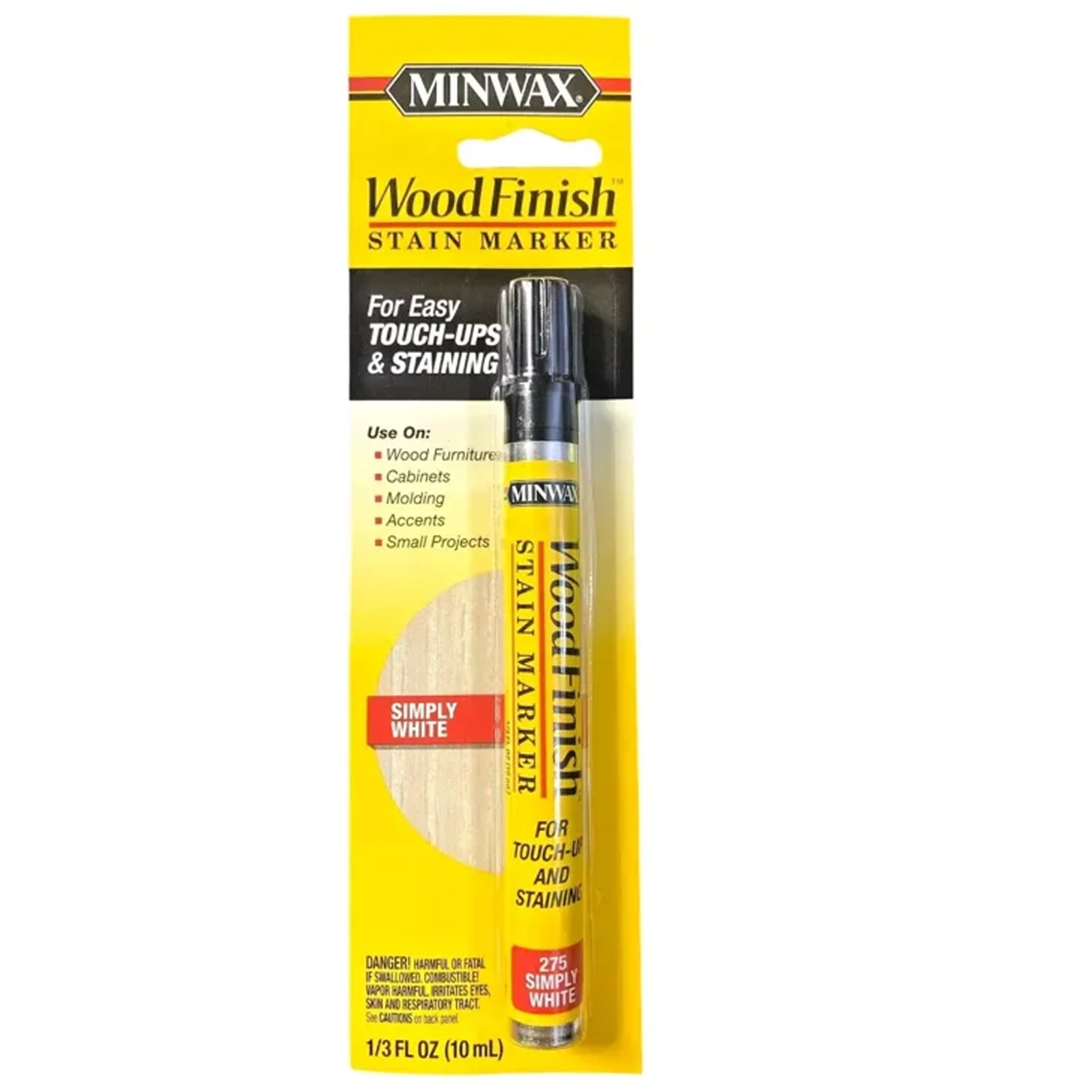 Minwax Stain Marker – Simply White #275 – 1/3 fl oz (10mL) – Touch-Ups & Stainin