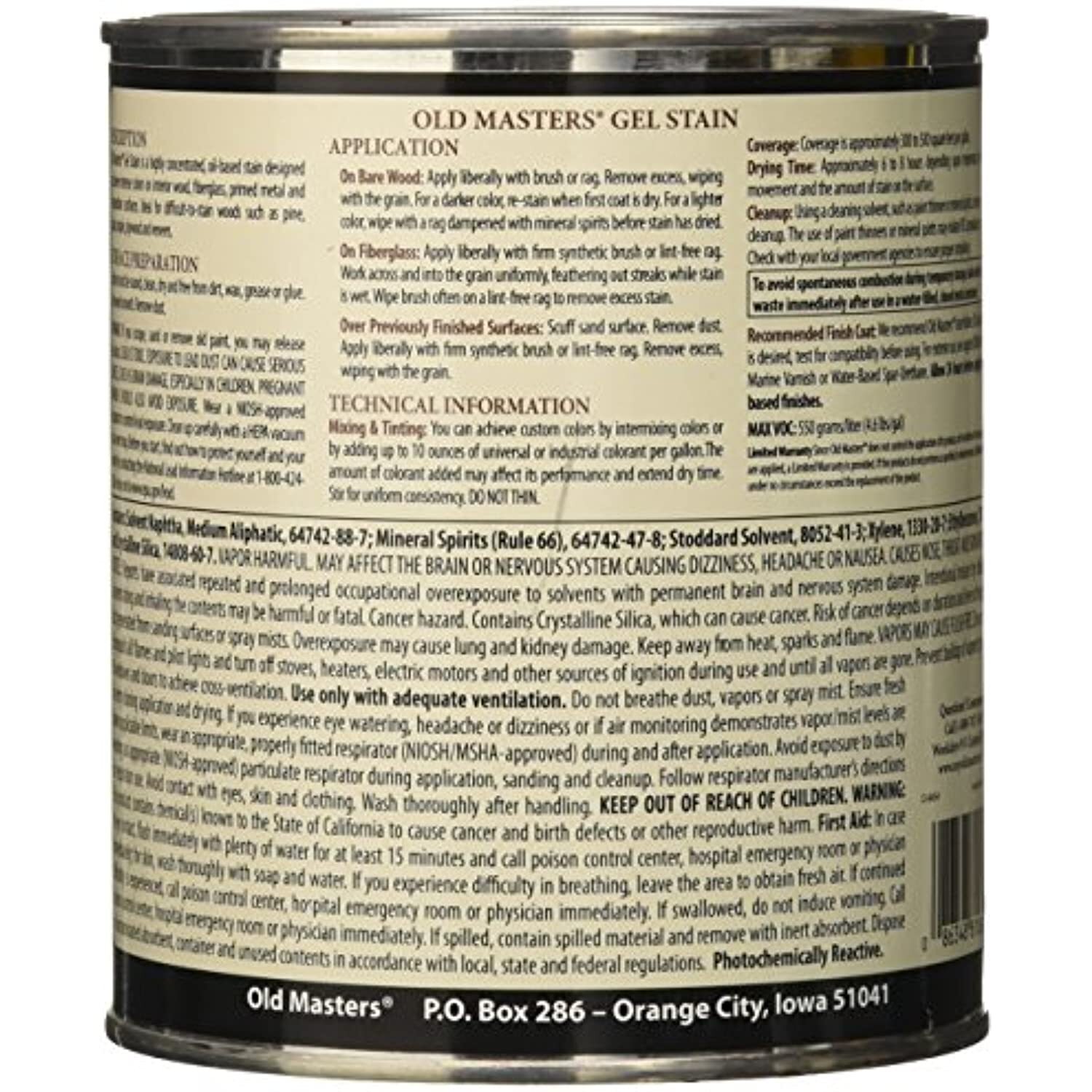 Old Masters 182305 81804 Gel Stain American Walnut Oil-Based, 32 Fl Oz