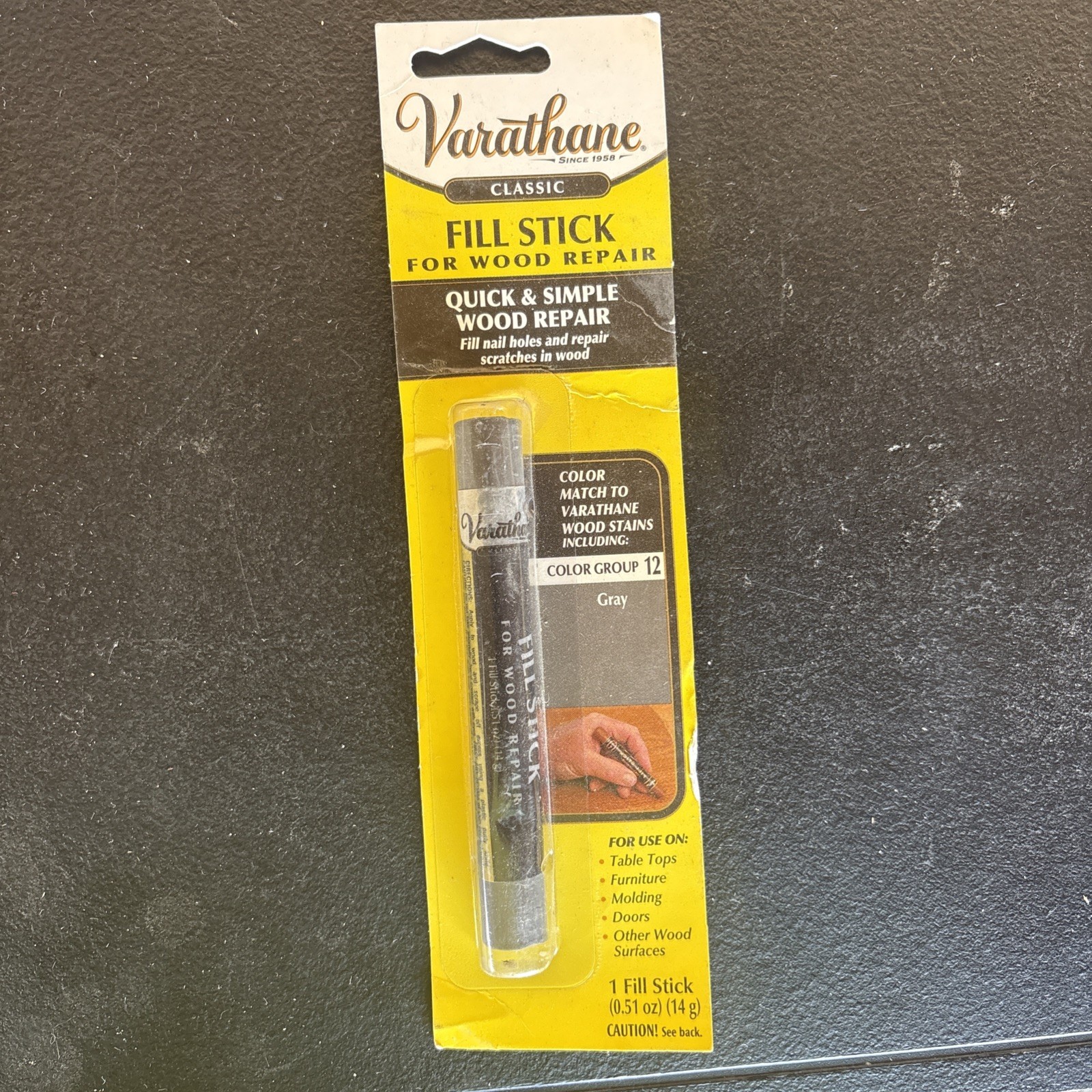 VARATHANE FILL STICK for WOOD REPAIR – GRAY – .51 oz / 14g