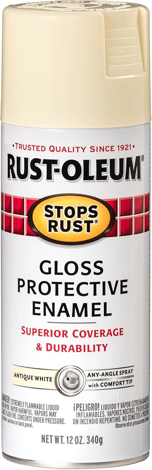 7794830 Stops Rust Spray Paint, 12 Oz, Gloss Antique White