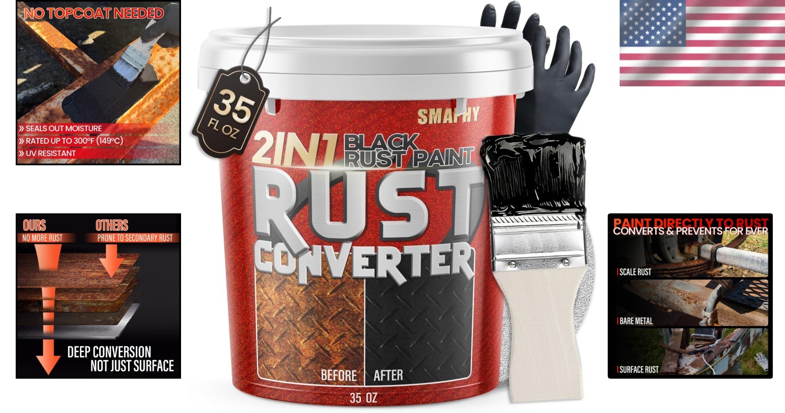 35 oz Rust Encapsulator Paint for Chassis and Trailer Applications Matte Black
