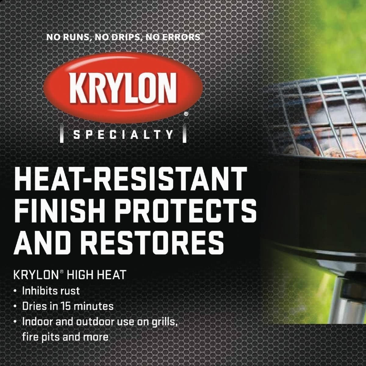 Satin Black High Heat Spray Paint – 12 Oz Krylon Can for Indoor & Outdoor Use