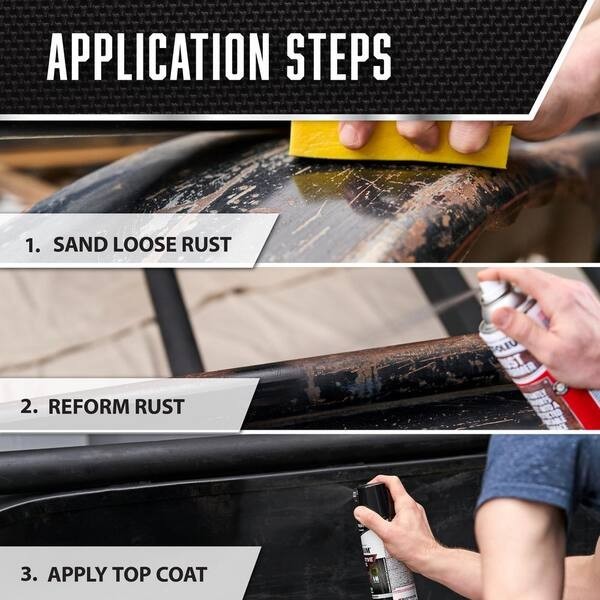 10.25 oz. Rust Reformer Flat Black Spray Paint (6-Pack)