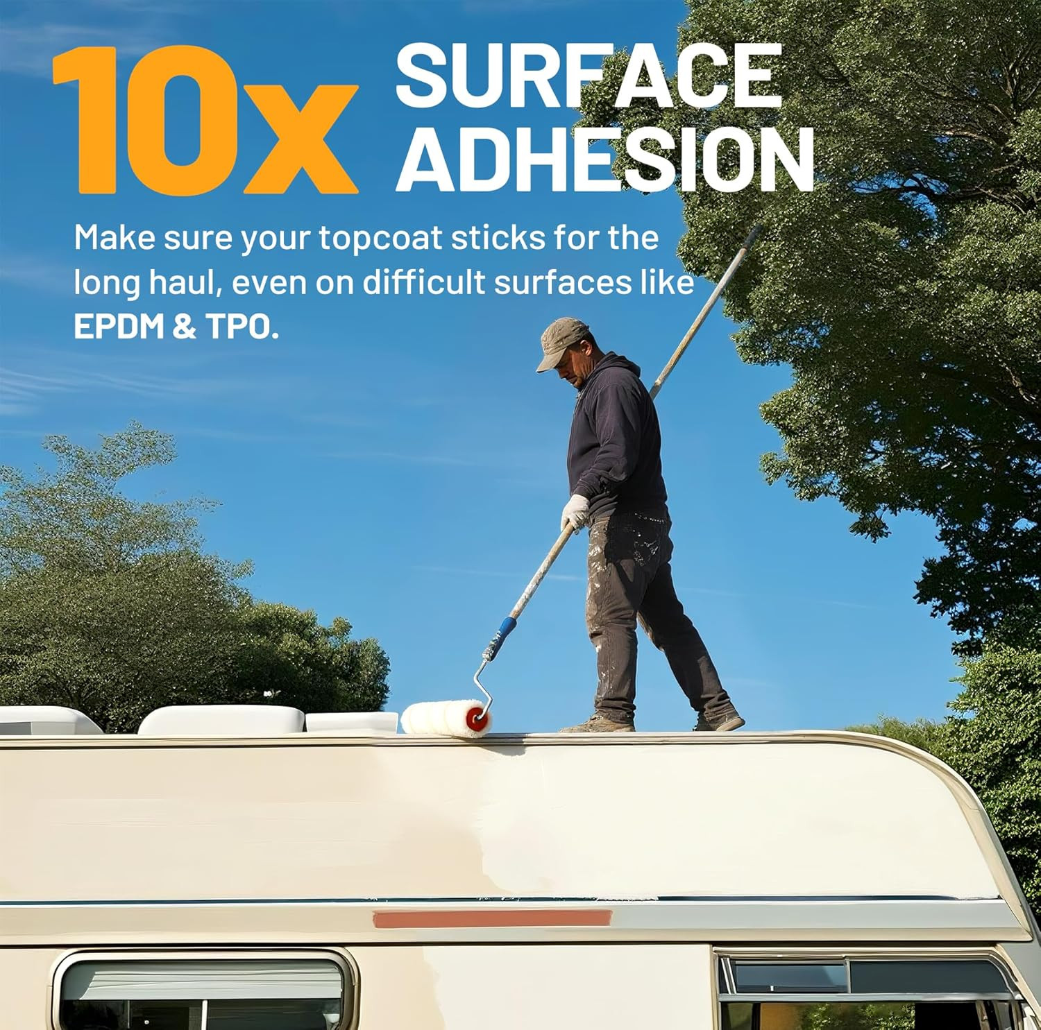 EPDM and TPO Primer White, Multi-Purpose RV Roof Primer, Use on Rubber, Wood, Fi