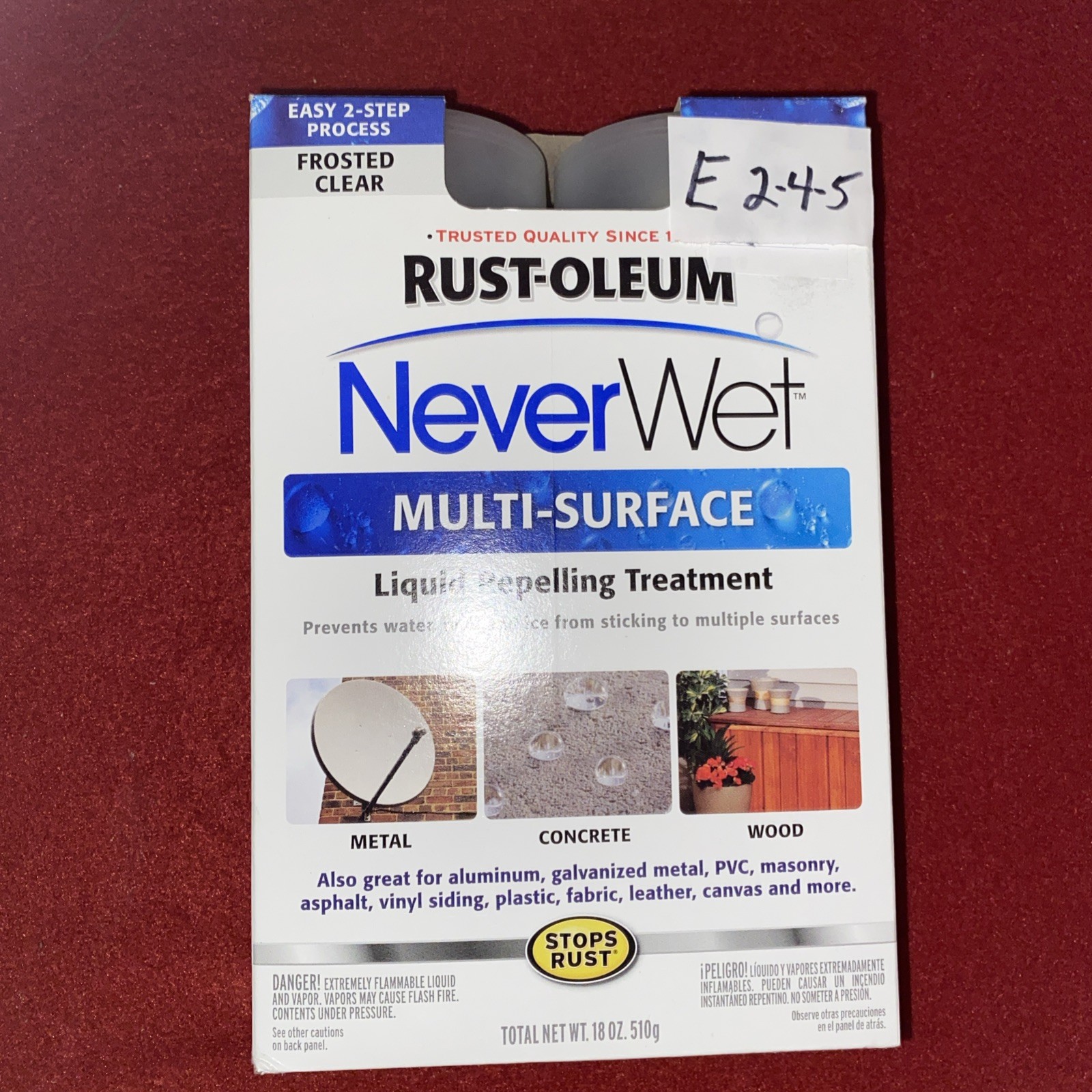Rust-Oleum NeverWet Repelling Treatment 18 oz. Base & Top Coat Frosted Clear