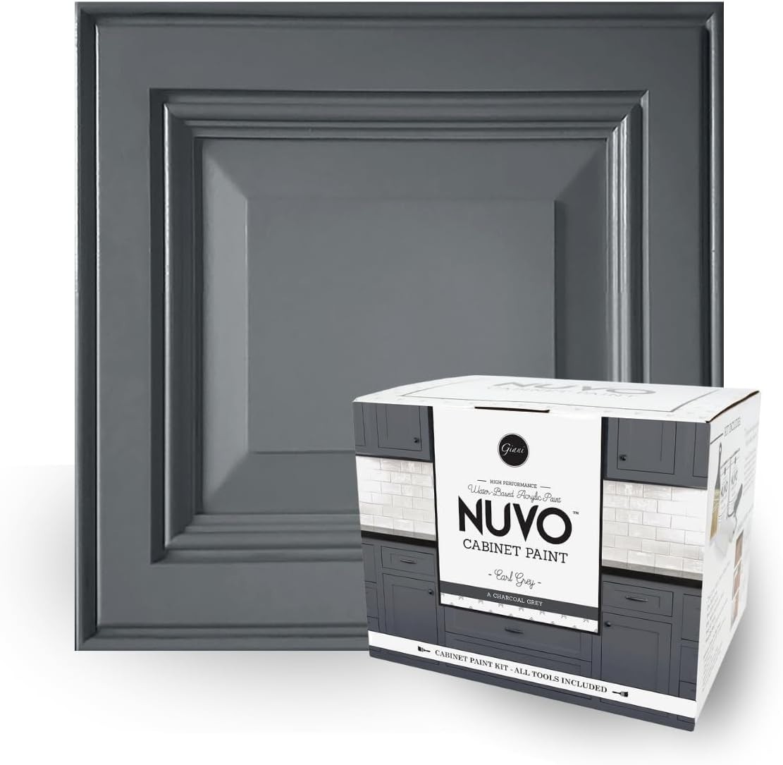 Complete Kitchen Upgrade: Nuvo Earl Grey Cabinet Paint Kit with Essential Tools