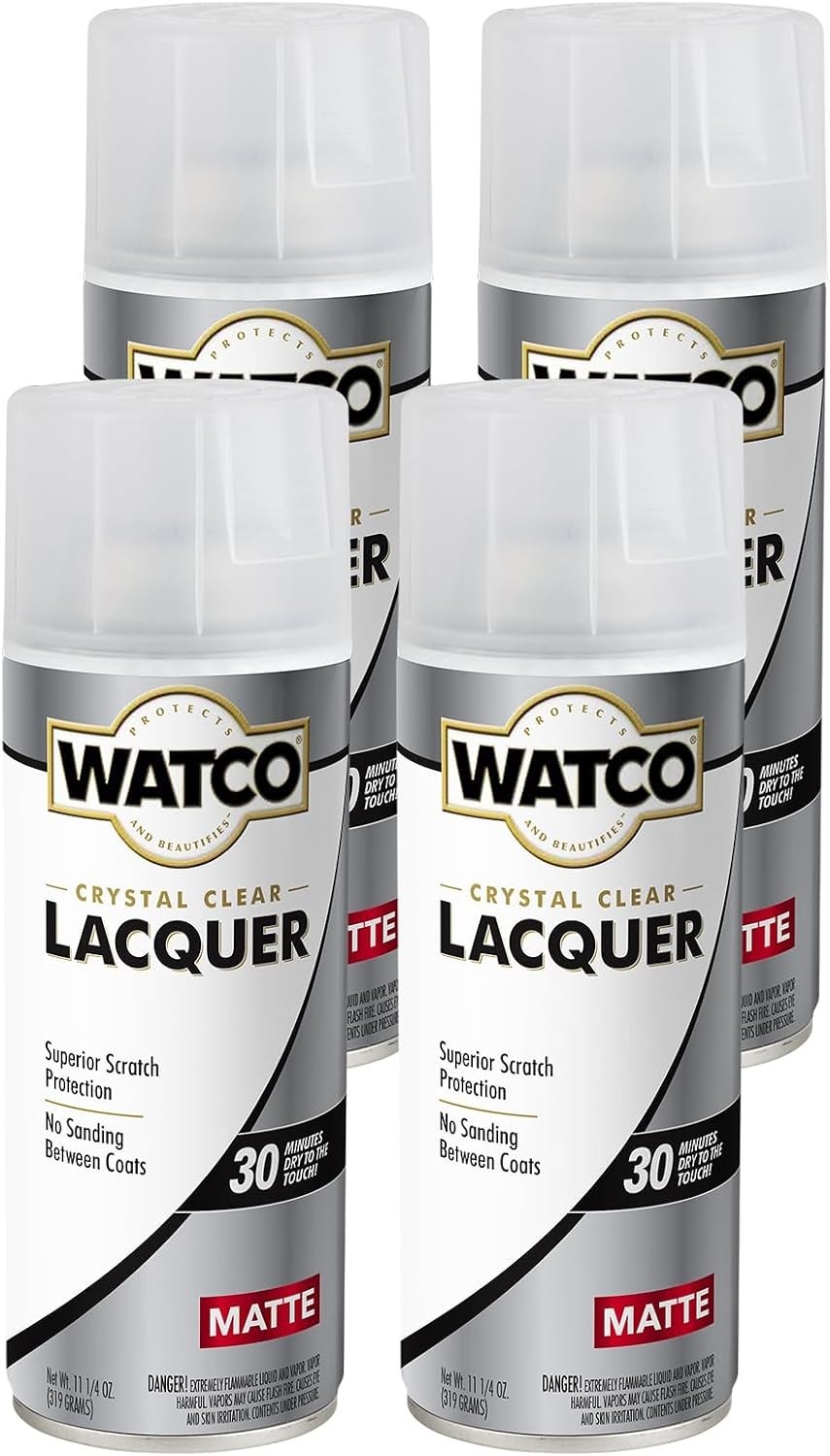 4-Pack Quick-Drying Clear Matte Lacquer for Beautiful Wood Finishes – 11.25 oz