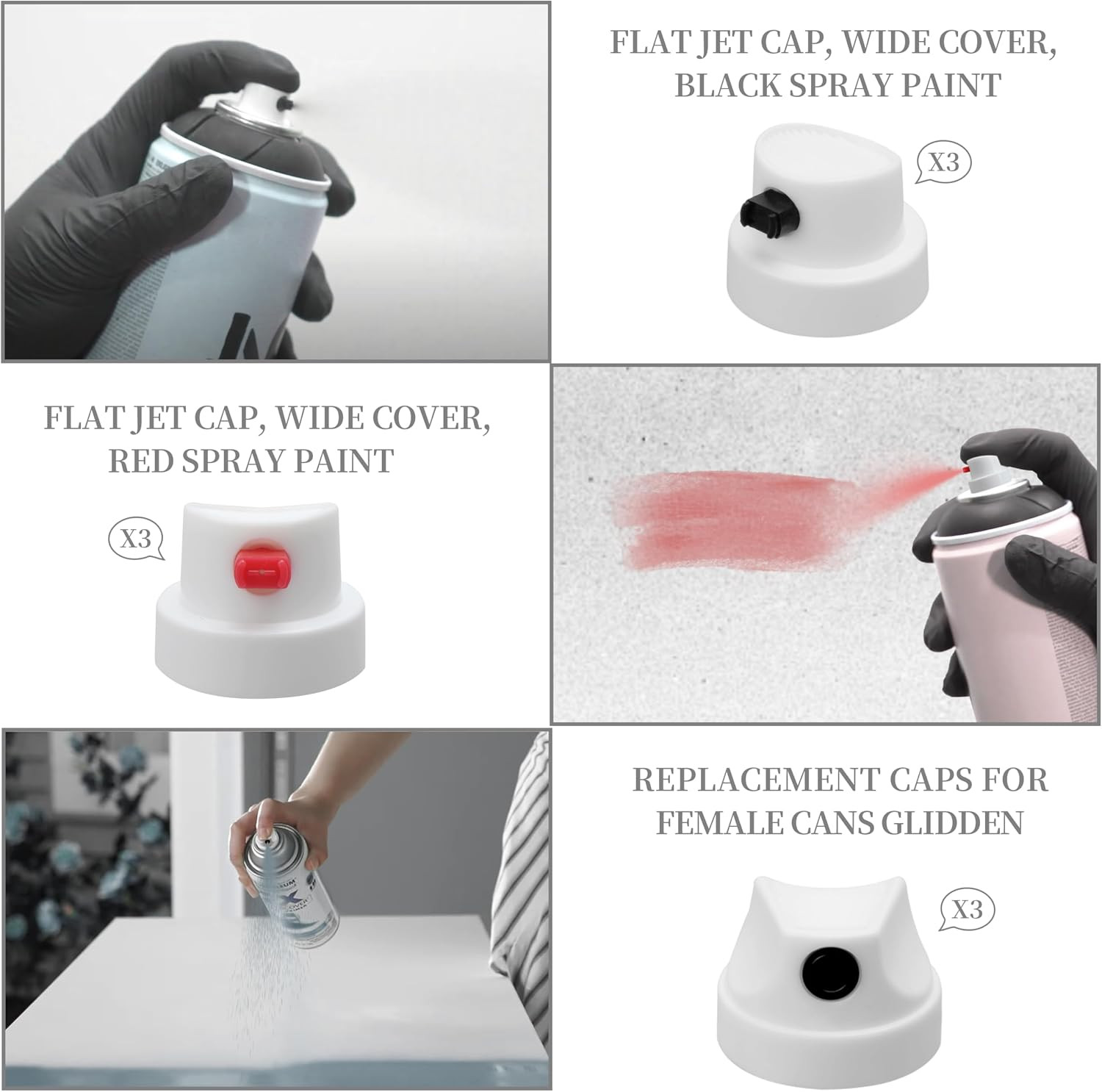 Universal Spray Paint Caps for Female Cans-Spray Can Nozzle – Adapter Replacemen