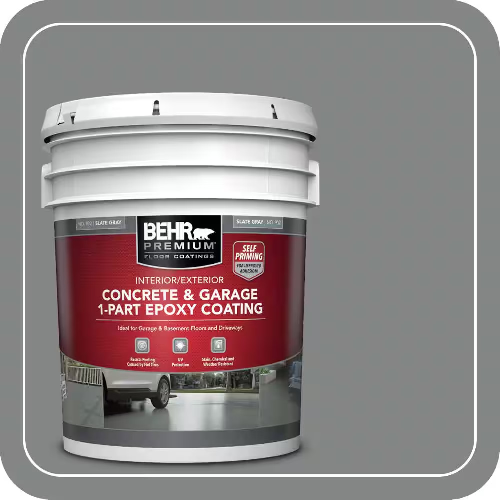 5 Gal. Slate Gray Self-Priming 1-Part Epoxy Satin Interior/Exterior Concrete and