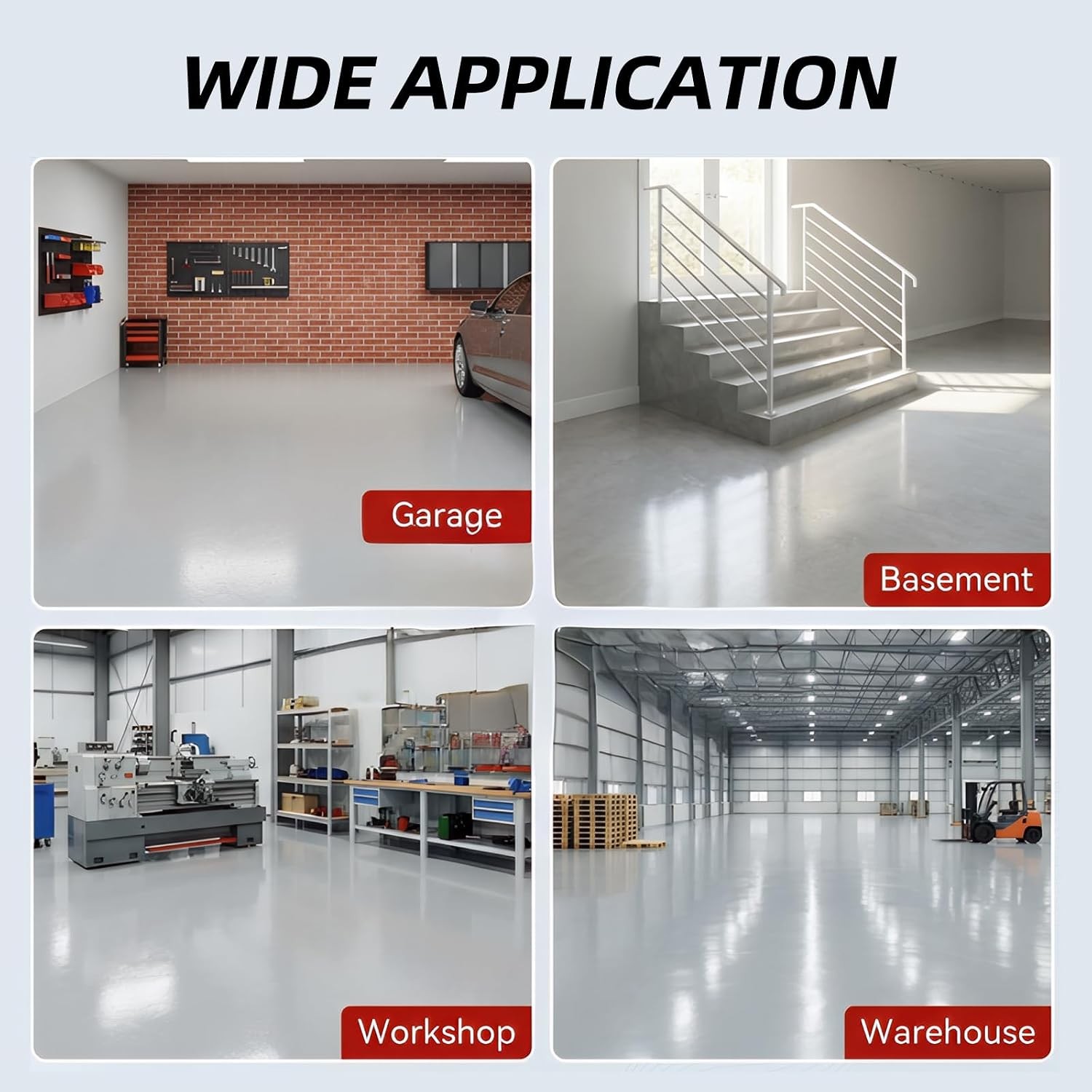 Garage Floor Epoxy Kit, 2K Epoxy Floor Paint with Tools, Epoxy Coating for Concr