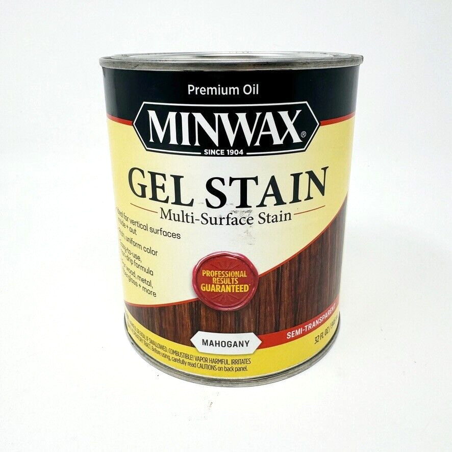 Minwax Gel Stain Multi Surface MAHOGANY Semi Transparent Quart NEW