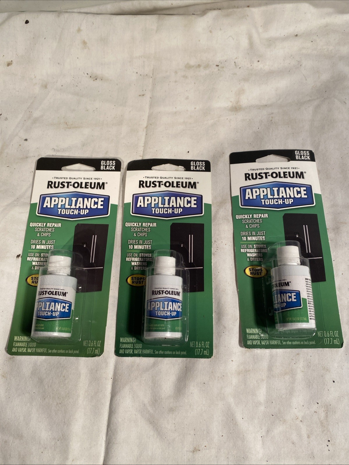Rust-Oleum 213174 Appliance Touch Up Paint Black Lot Of 3