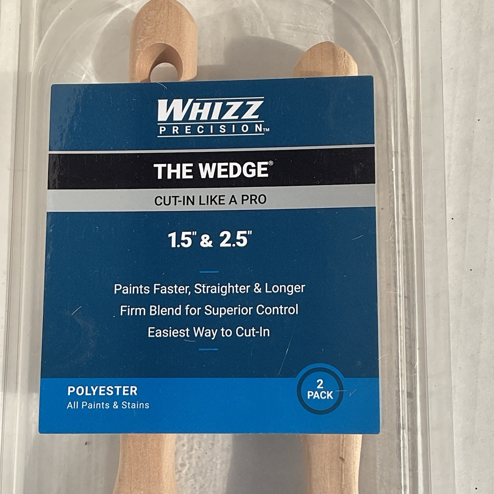 WHIZZ The Wedge 1 1/2 & 2 1/2″ Paint Brushes All Paint & Stains