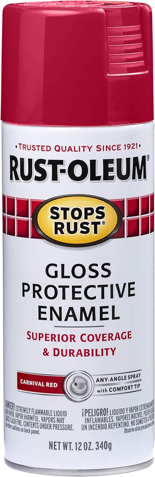 7763830 Stops Rust Spray Paint, 12 Oz, Gloss Carnival Red