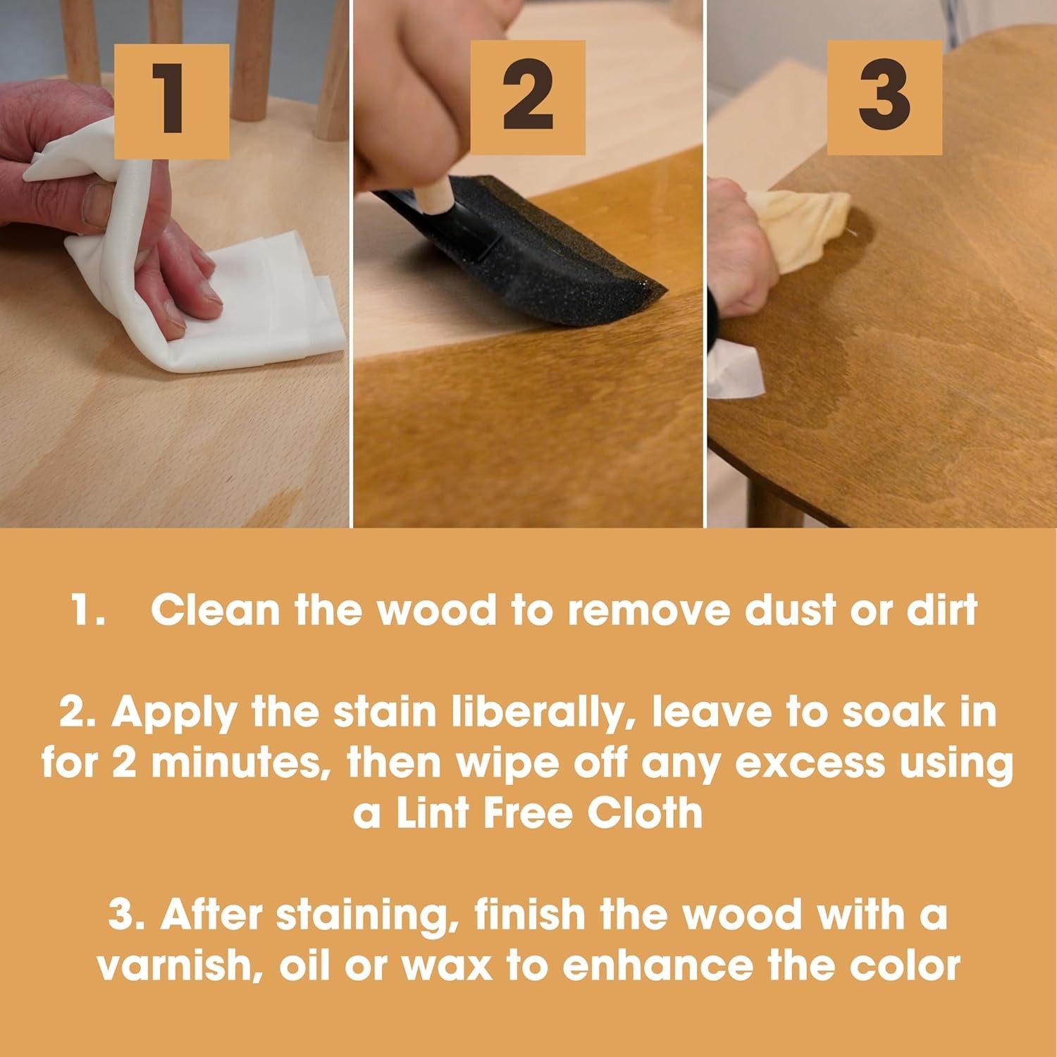 Dark Oak Wood Stain – Water-Based, Excellent Coverage | 250ml Size