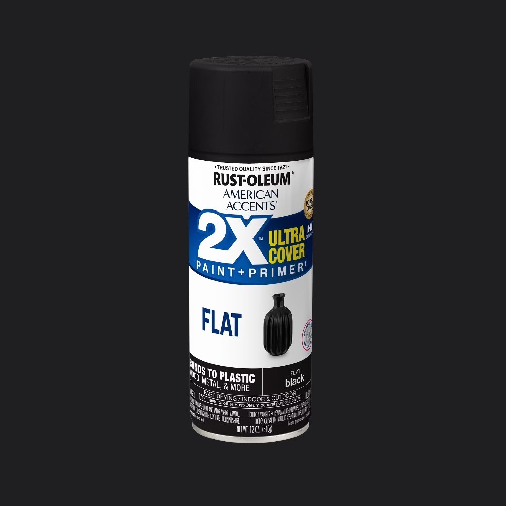 Black Ultra Cover Flat Finish Spray Paint, 12 oz, 2-Pack