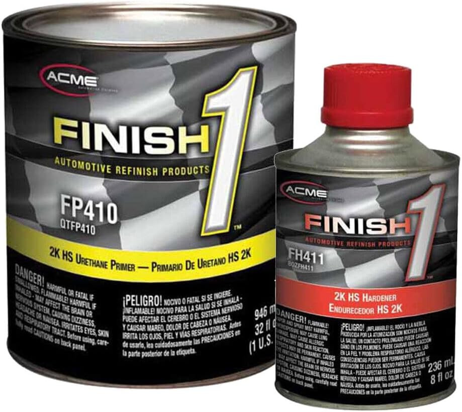 Acme Sherwin-Williams Finish 1 FP410 High Build 2K HS Gray Urethane Primer Quart