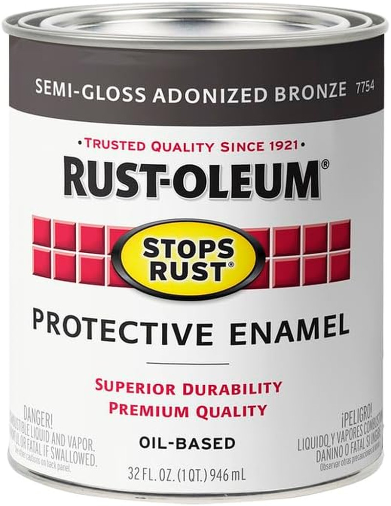 7754502-2PK Stops Rust Brush on Paint, Quart, Semi-Gloss Anodized Bronze, 2 Pack