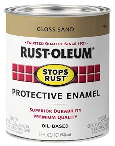 Rust-Oleum 7771502 Stops Rust Brush On Paint, 1 Quarts (Pack of 1), Gloss Sand,