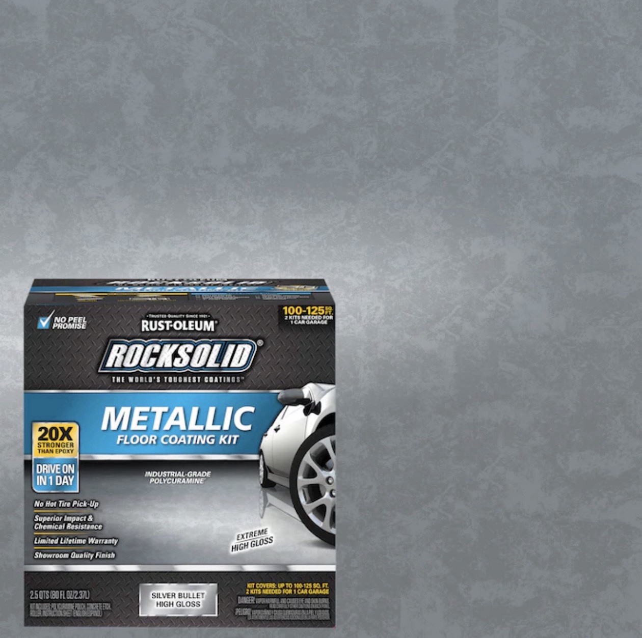 Rust Oleum RockSolid 2-part Silver Polycuramine Concrete and Garage Floor Paint