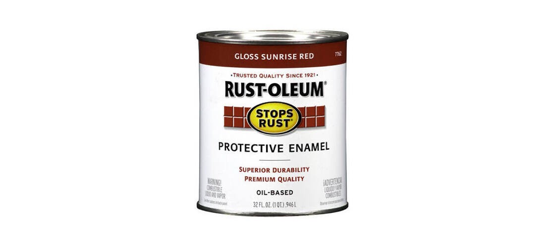 Rust-Oleum 7762-502 STOPS RUST Protective Enamel, Gloss, Sunrise Red, 1 qt Can