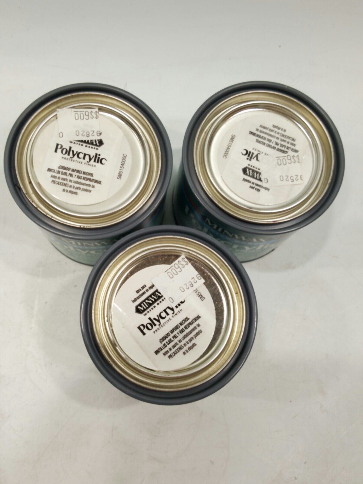 Minwax 24444 Polycrylic Clear Semi Gloss Protect Finish 1/2 Pint W/Based QTY-3