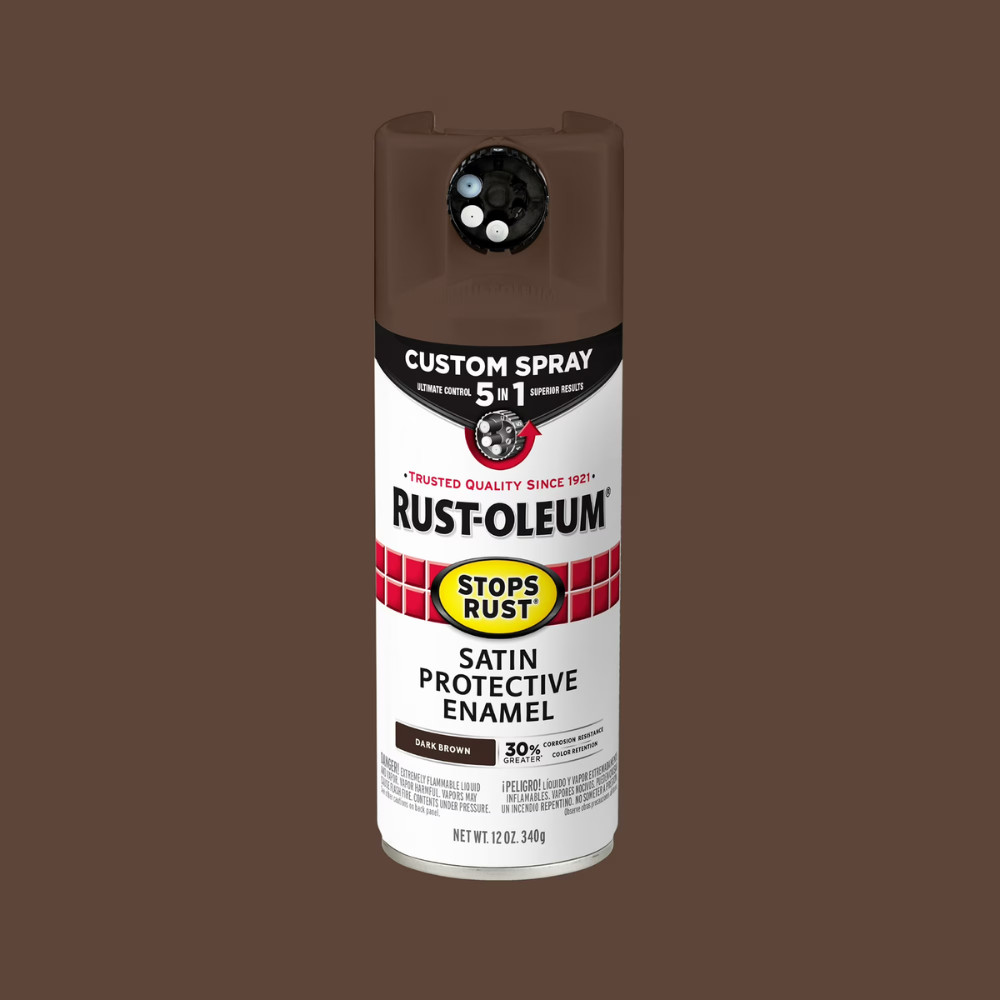 6 Pack Rust-Oleum Stops Rust Custom Sprays 5-in-1, Satin Dark Brown Spray Paint