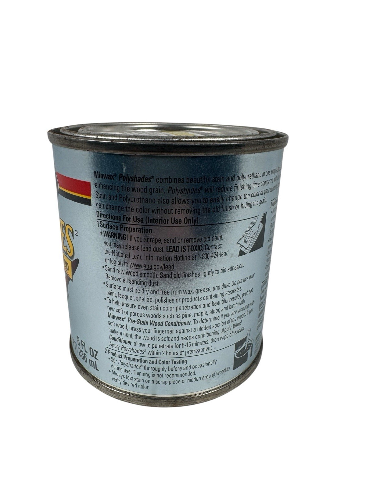 Minwax Polyshades Stain Polyurethane In 1 Step TUDOR Gloss 460 1/2 Pint – New