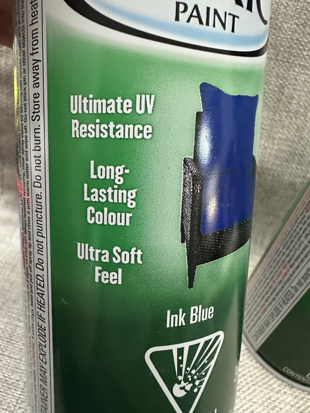 2 Cans Rust-Oleum Ink Blue Outdoor Fabric Paint 379538 UV Resistant Soft Feel