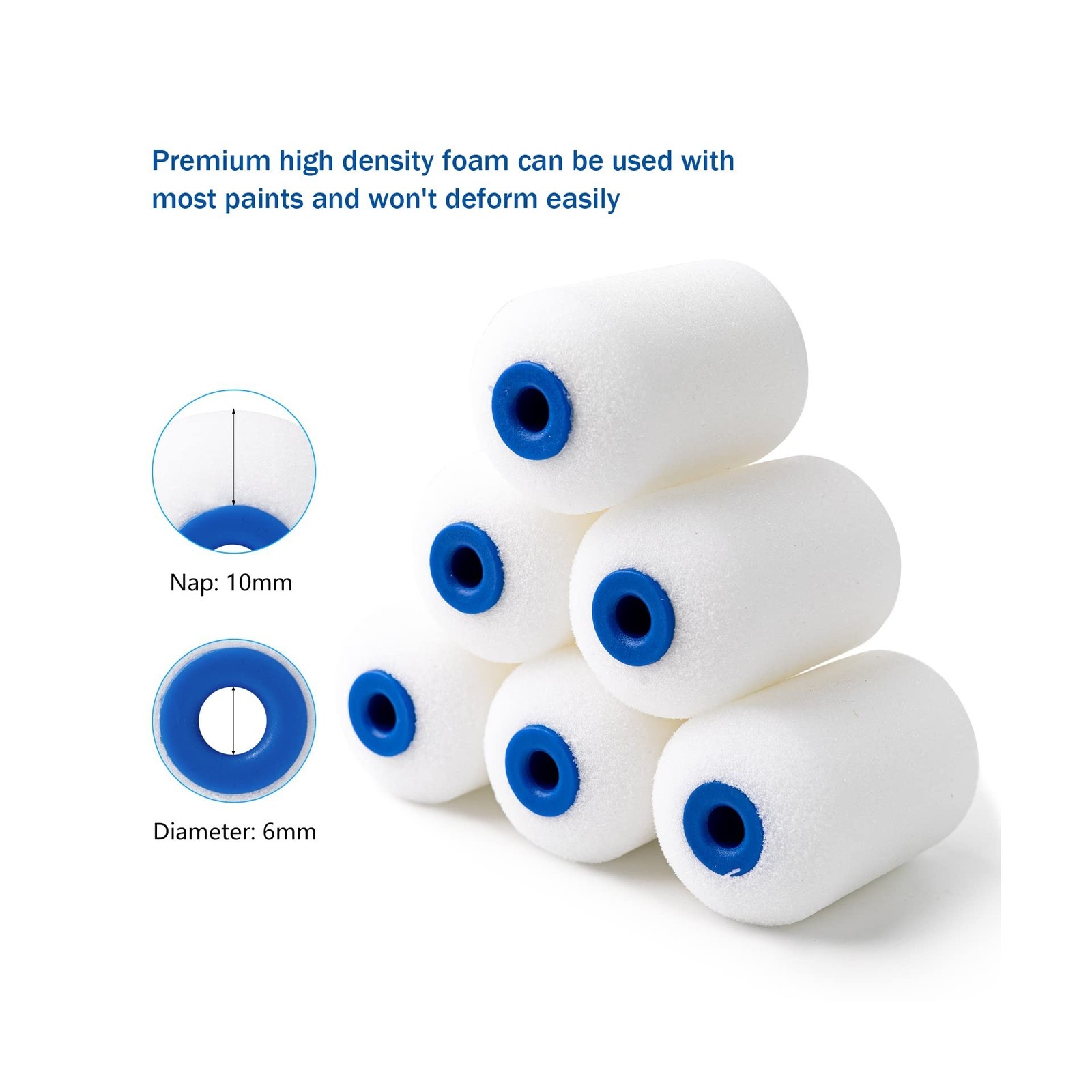 Mister Rui Paint Roller Kit, 25 Pack, 2 Inch Foam Paint Roller, Sma… Fast Ship